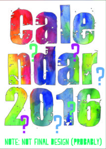 bold watercolor lettering spelling out Calendar 2017