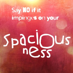 Say "no" if it impinges on your spaciousness type on red photo light background with textures