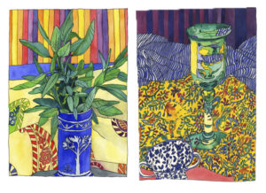 2 paintings by Tangerine Meg currently showing at Murray Bridge Regional Art Gallery, South Australia