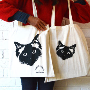 Tote bags with Pickle prints by Juantia Tortilla