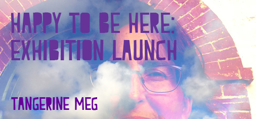 photographic self portrait, overlaid with header text in chunky font