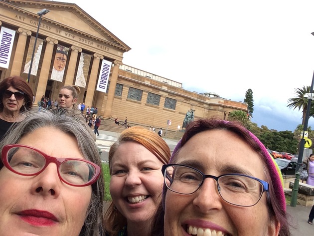 3 Smiling Women outside the Art Gallery of New South Wales